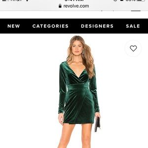 Brand new velvet green revolve dress size xs